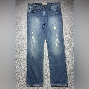 Aeropostale Jeans Mens 32 Essex Straight Distressed Casual Cotton Denim Rugged